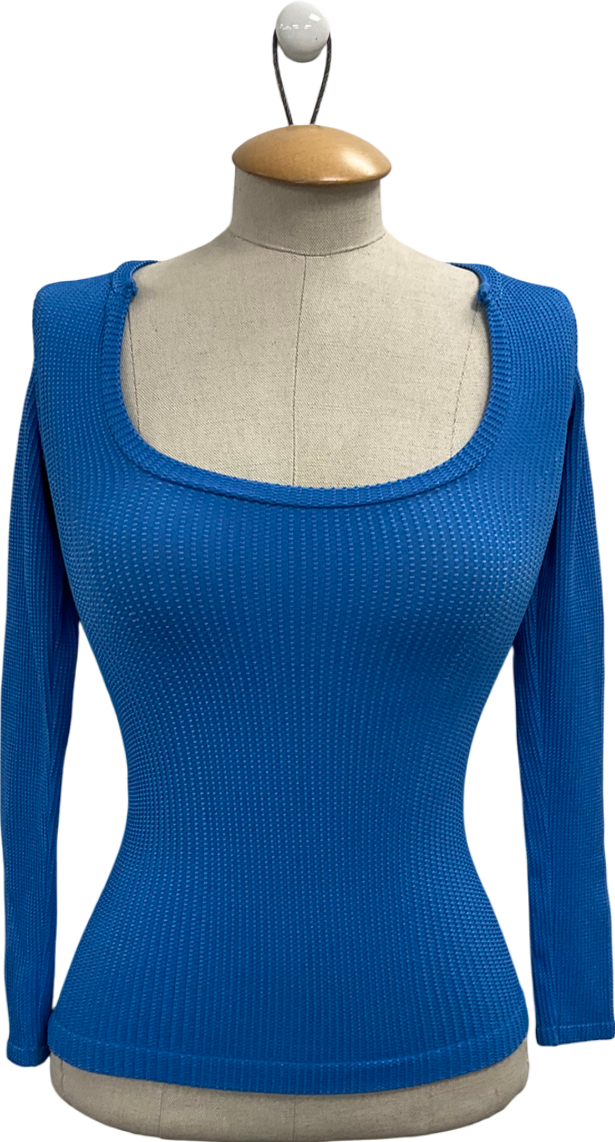 Free People Blue Clean Slate Seamless Top UK XS/S