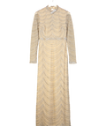 Karen Millen Nude Embellished Woven Long Sleeved Maxi Dress UK 10