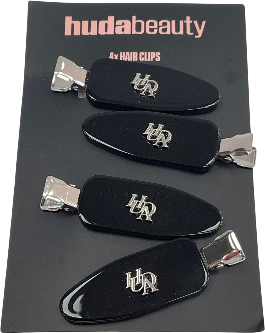 Huda Beauty X4 Black Metal Hair Clips One Size