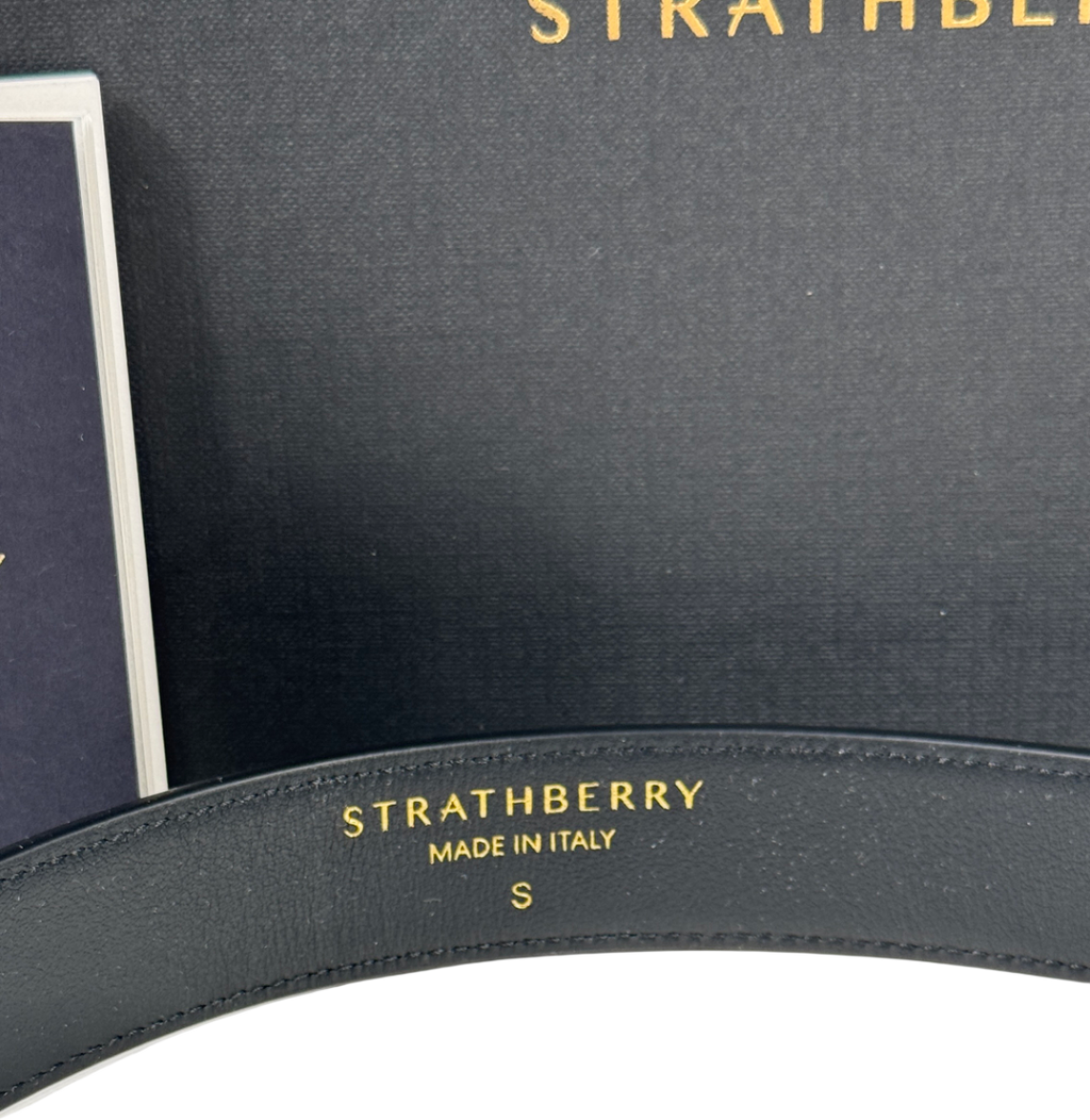 STRATHBERRY Black Leather Stockbridge Belt UK S