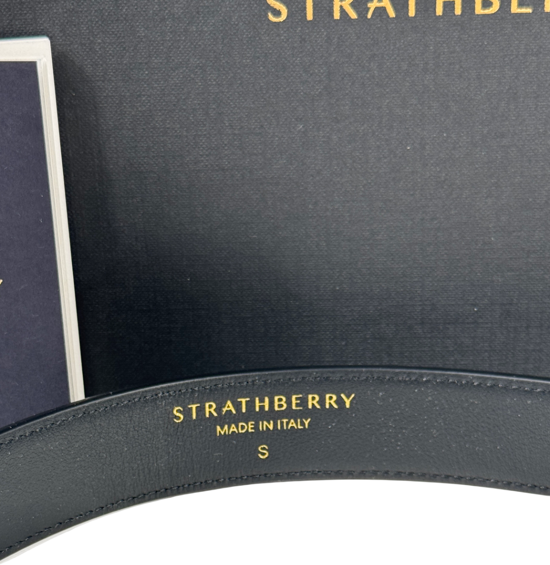 STRATHBERRY Black Leather Stockbridge Belt UK S