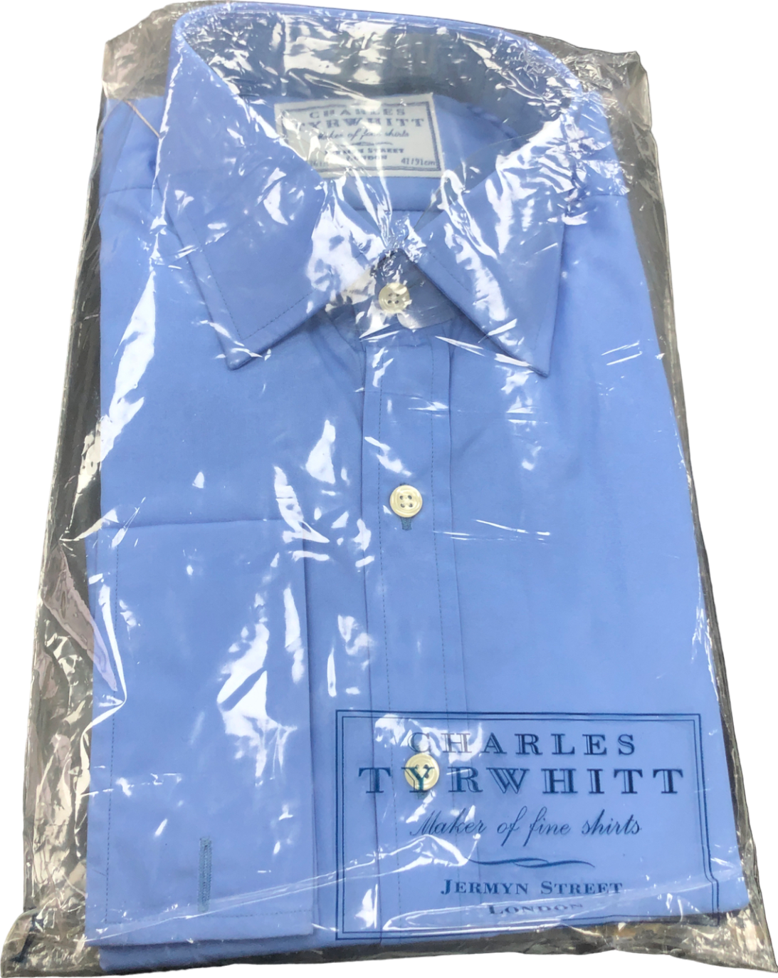 Charles Tyrwhitt Blue Non-iron Twill Shirt 16" neck