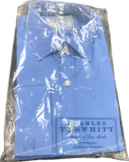 Charles Tyrwhitt Blue Non-iron Twill Shirt 16" neck