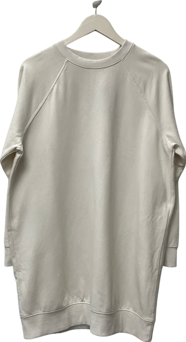H&M White Oversized Sweatshirt UK S