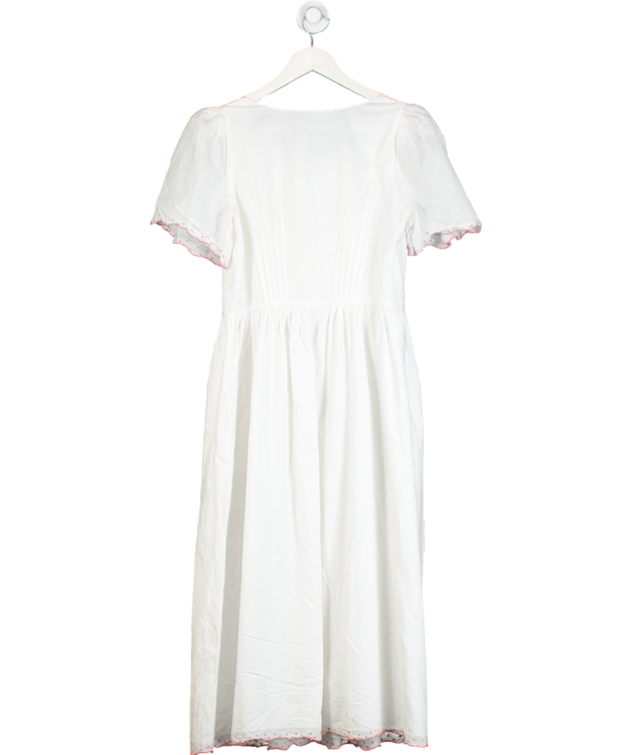 bamford x Martha Ward White organic cotton Smock Day Dress UK S