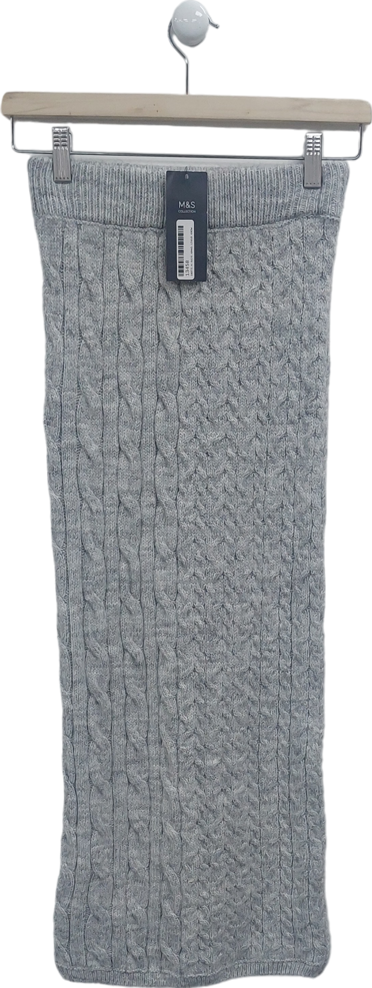M&S Grey Cable Knit Skirt UK XS