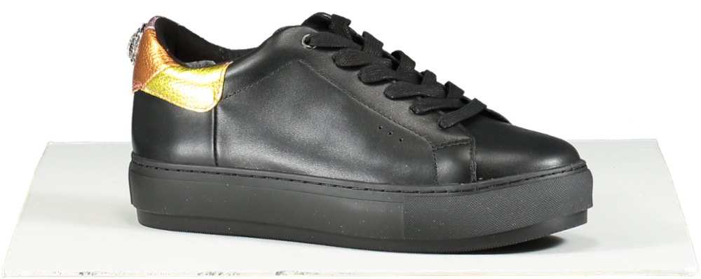 Kurt Geiger Black Laney Eagle Rainbow Detail Trainers BNIB UK 5 EU 38 👠