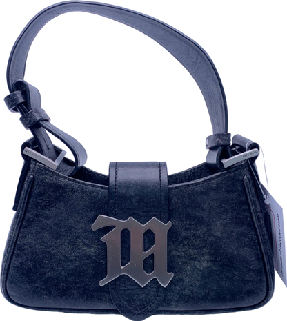 Misbhv Black Leather logo-plaque lshoulder bag