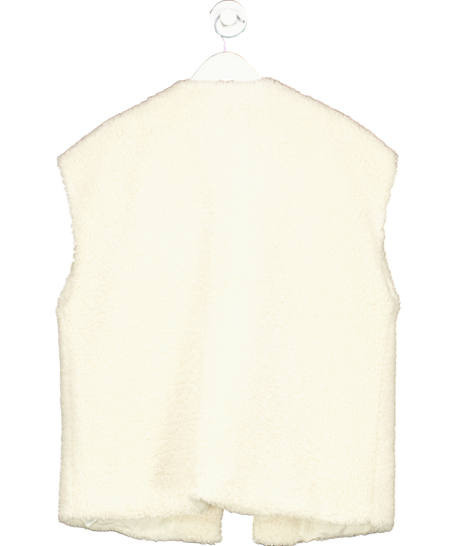 4th & Reckless Cream Oversized Open Sherling Vest UK 10