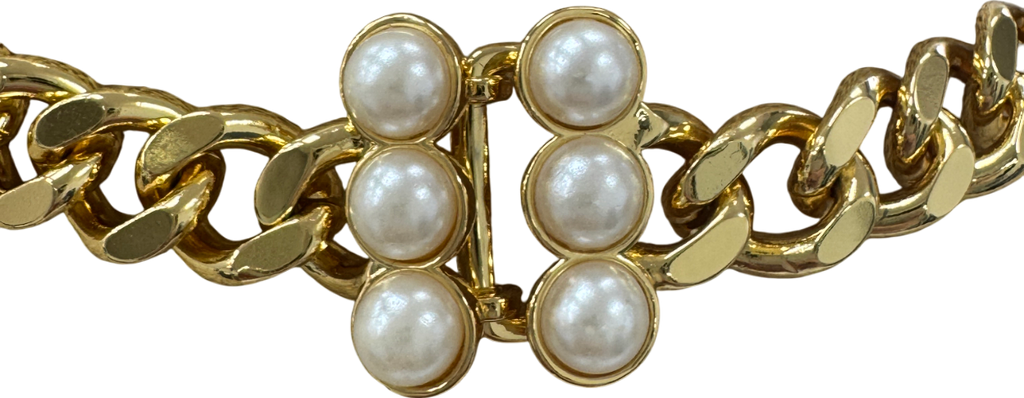 Celeste Starre Yellow Pearl Heart Chunky Gold Necklace