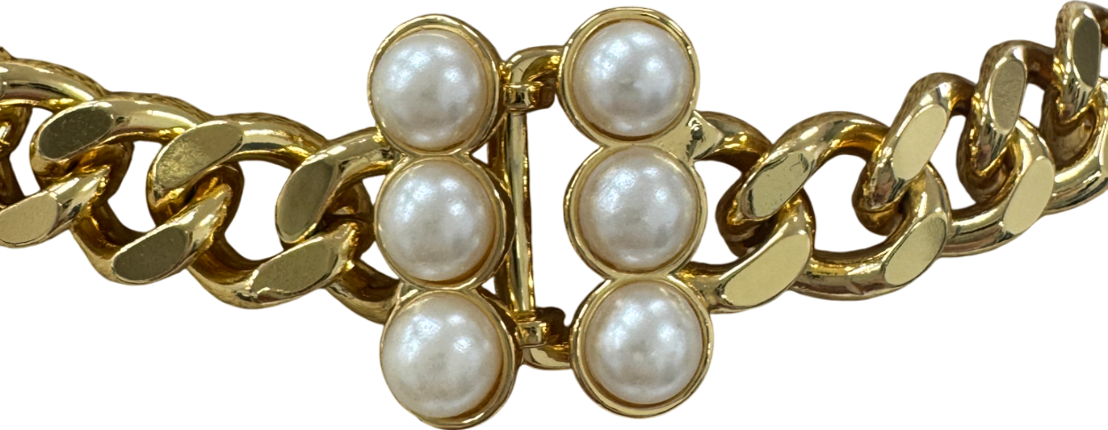 Celeste Starre Yellow Pearl Heart Chunky Gold Necklace