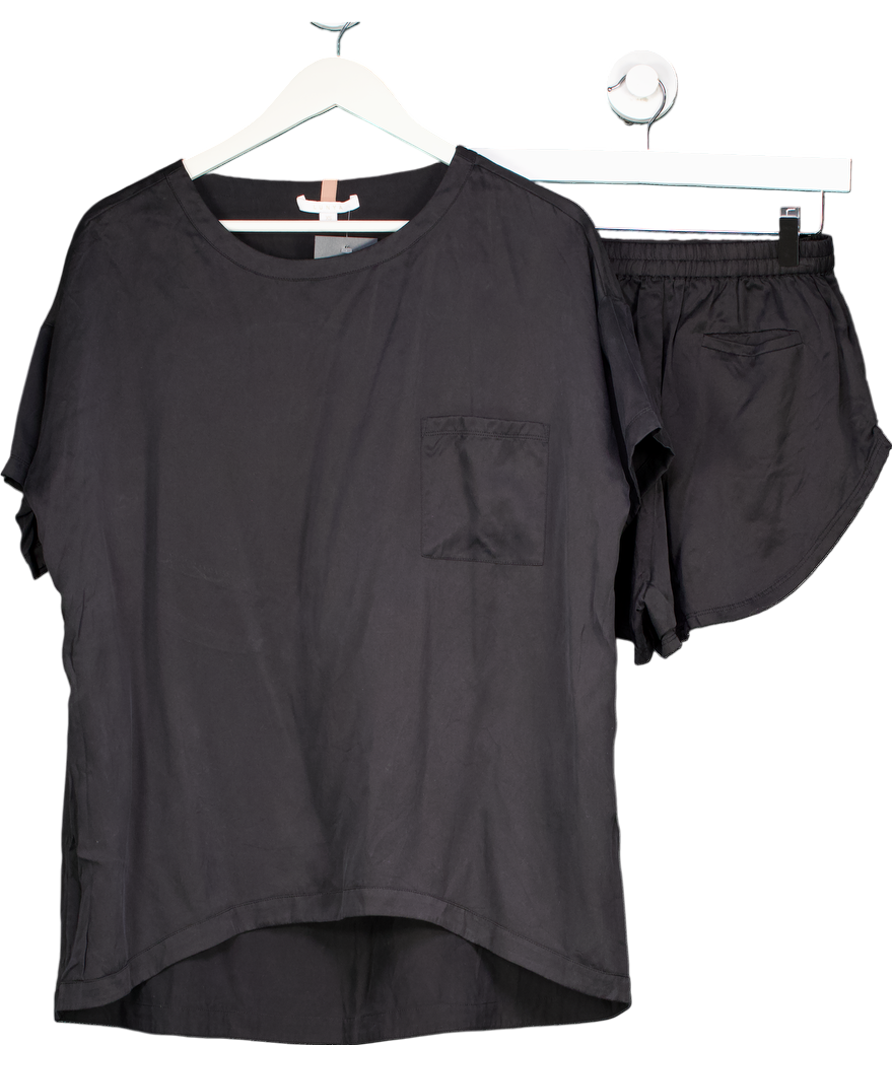Lunya Black Washable Silk Shorts & Tee Set UK XS