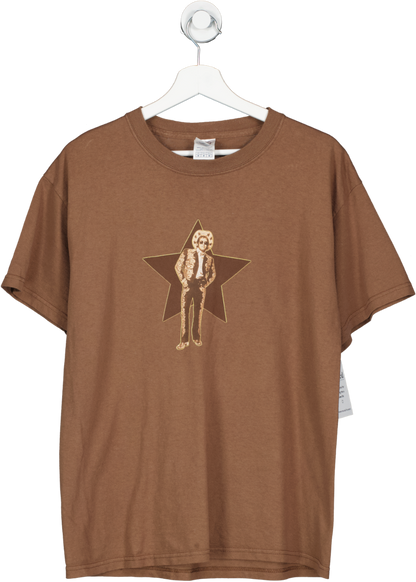 Brown Vintage Style Elton John Image T Shirt UK M