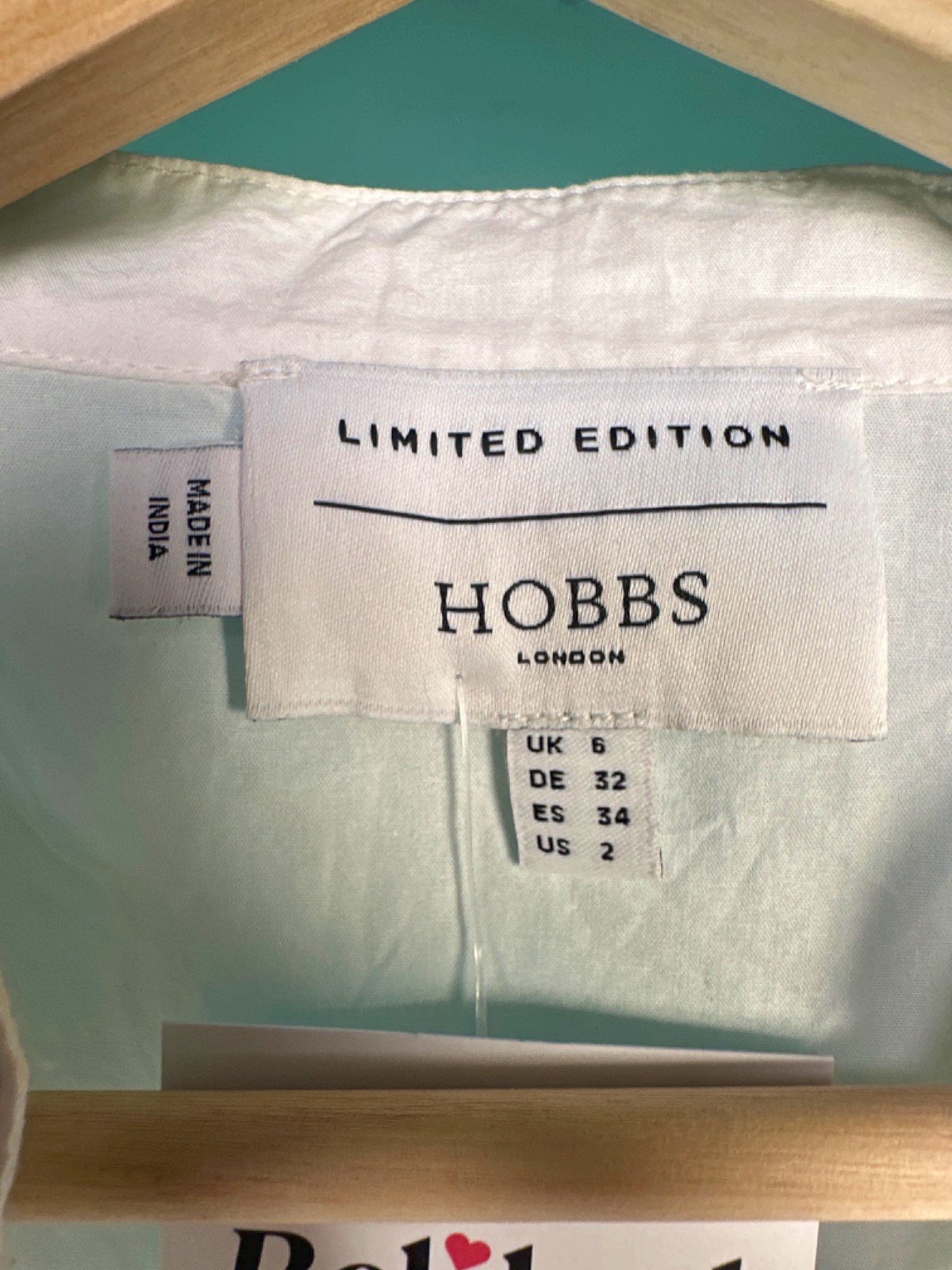 Hobbs White Limited Edition Button Down Midi Dress UK 6