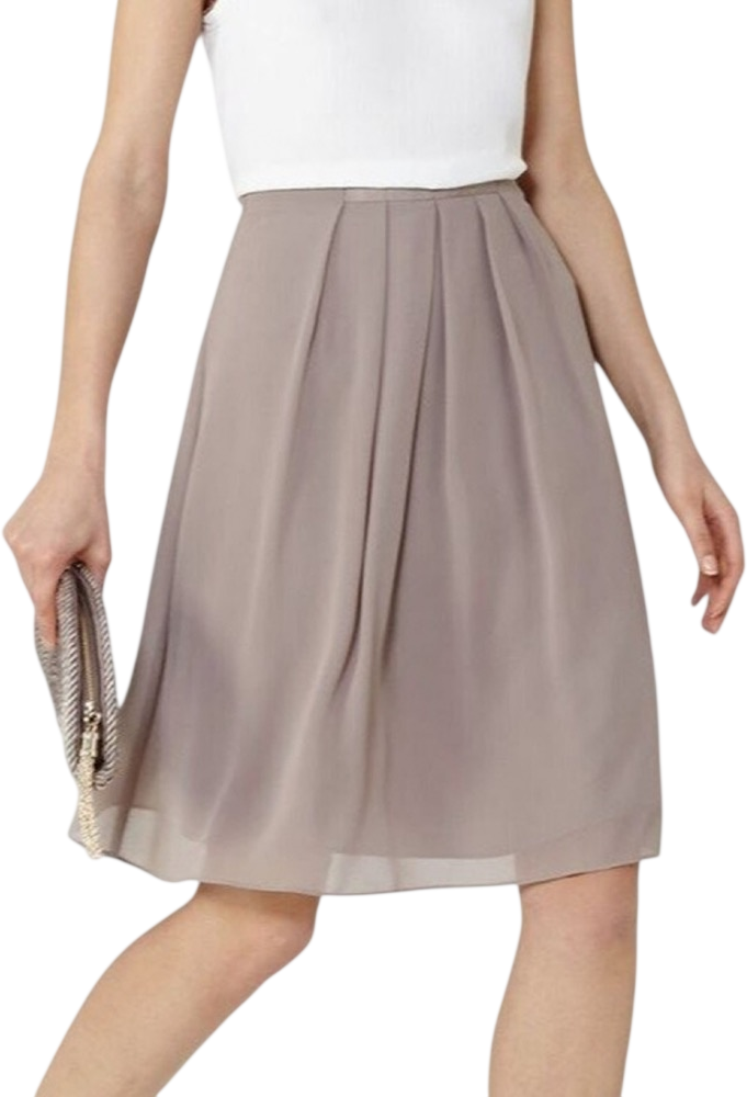 REISS Beige Taupe Chiffon Pleated Mini Skirt UK 8