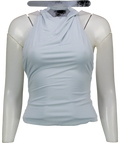 kookai Blue Cowl- Halter Neck Backless Top UK 6