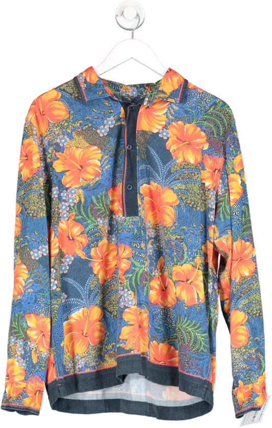 Orlebar Brown Multicoloured Ridley Button Relaxed Fit Flower Print Overhead Shirt UK L