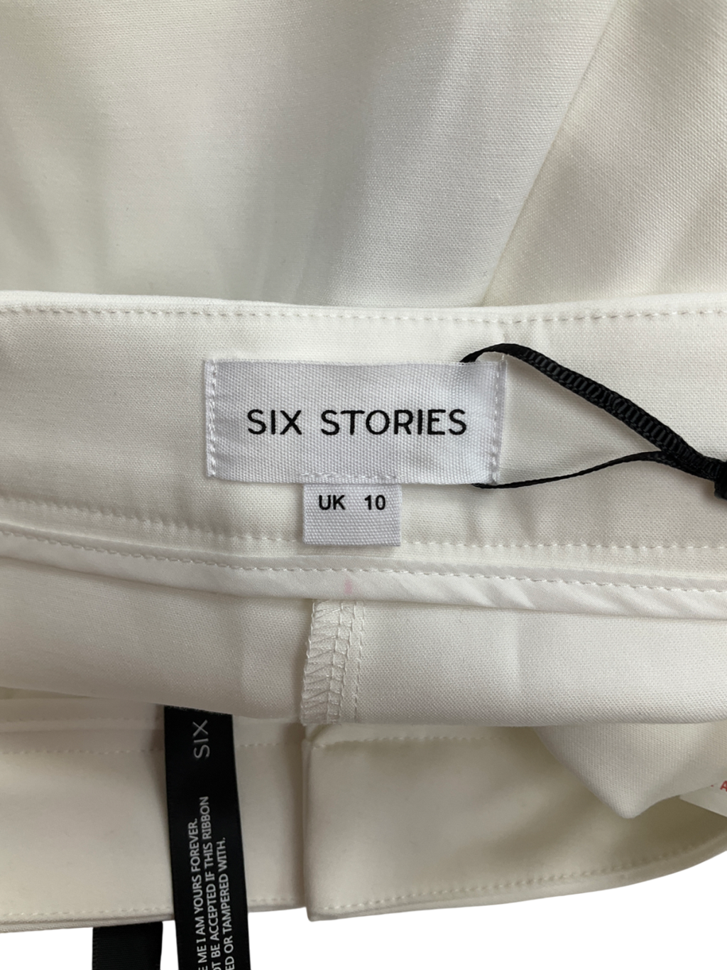 six stories Cream Pleated Wide Leg Trousers UK 10