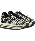 HOGAN Black & White Zebra Patent platform Trainers UK 5 EU 38 👠