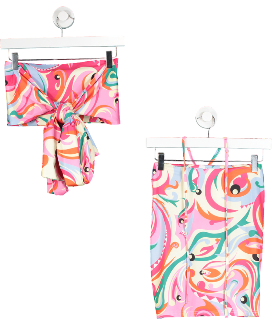 Murci Multicoloured Tie Top And Mini Skirt UK 8