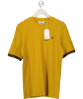 Ben Sherman Yellow Textured Tipped Tee In Mustard UK S