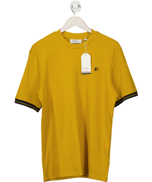 Ben Sherman Yellow Textured Tipped Tee In Mustard UK S