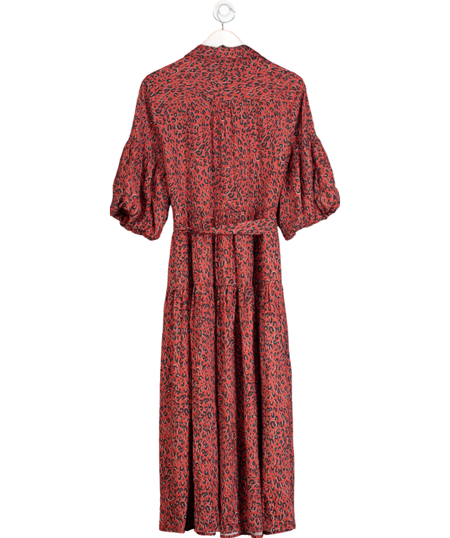ELEVEN LOVES Elise Balloon Sleeve Dress - Red Leopard UK 12