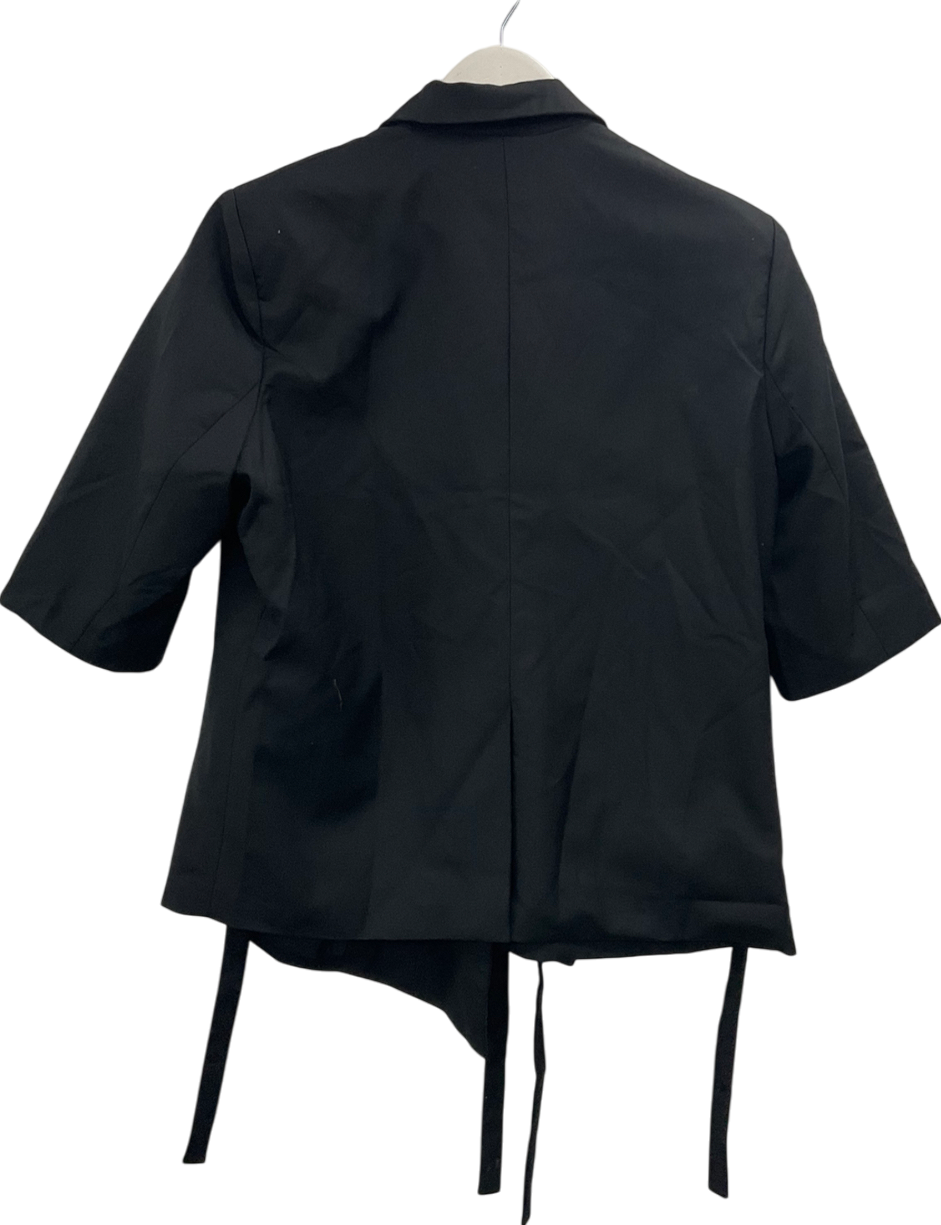 boohooMan Black Oversized Wrap Smart Shirt UK 34" CHEST