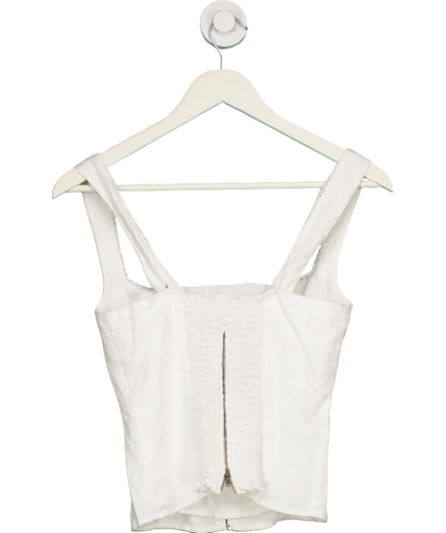 Reformation White 100% Linen Top UK 6