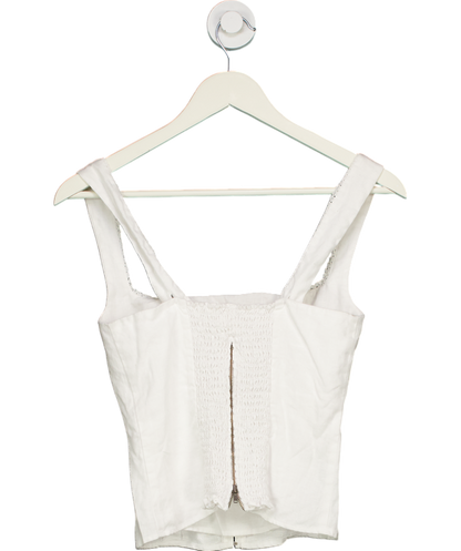 Reformation White 100% Linen Top UK 6