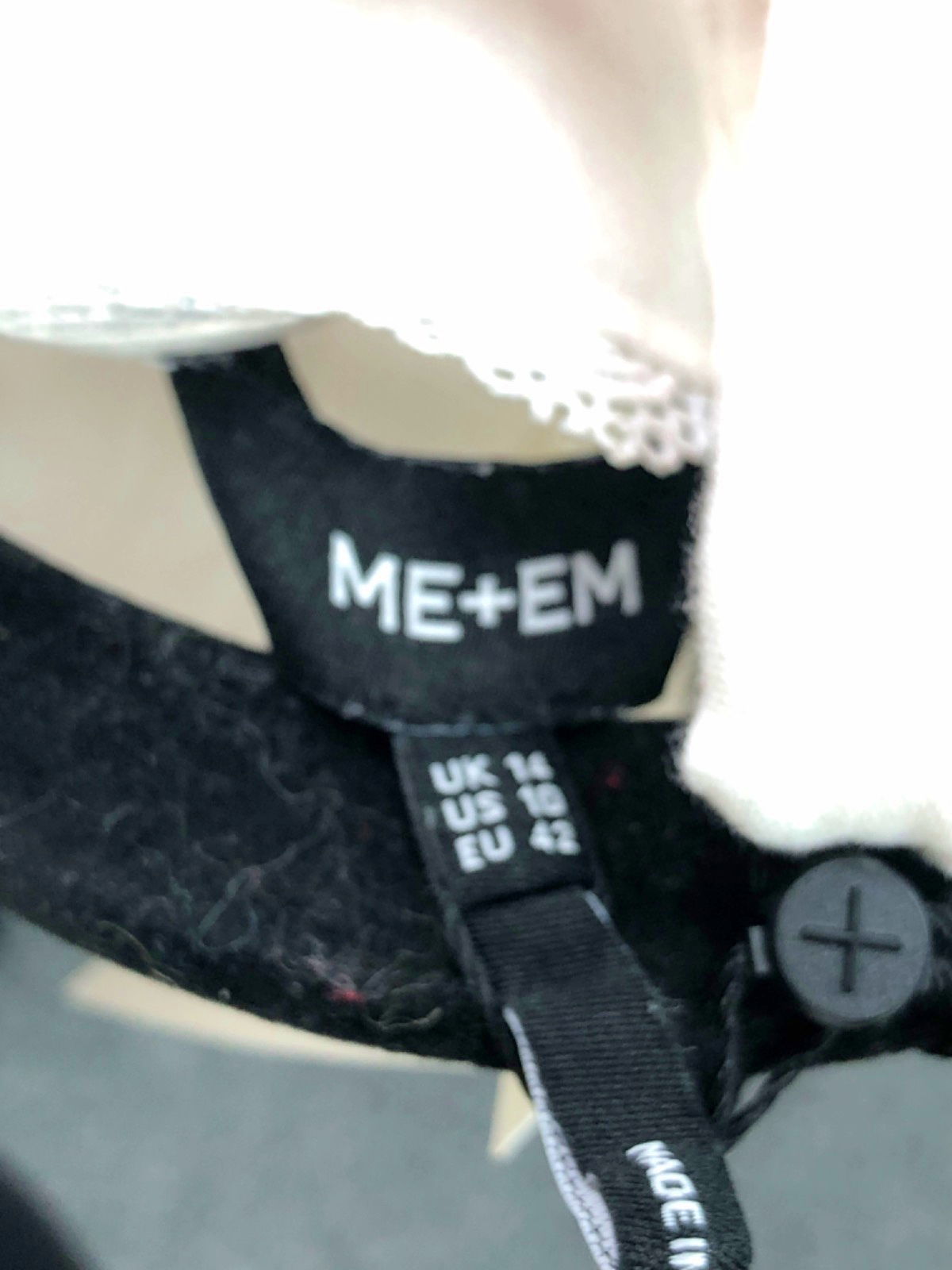 ME+EM White Cheesecloth Frill Short Swing Dress Cotton UK 14