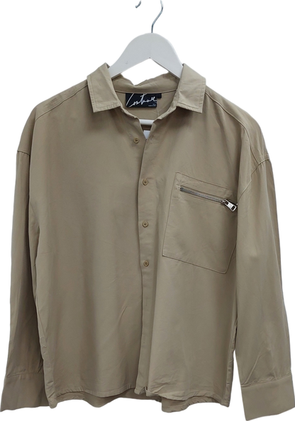 The Couture Club Beige Zip Pocket Detail Shirt UK 6