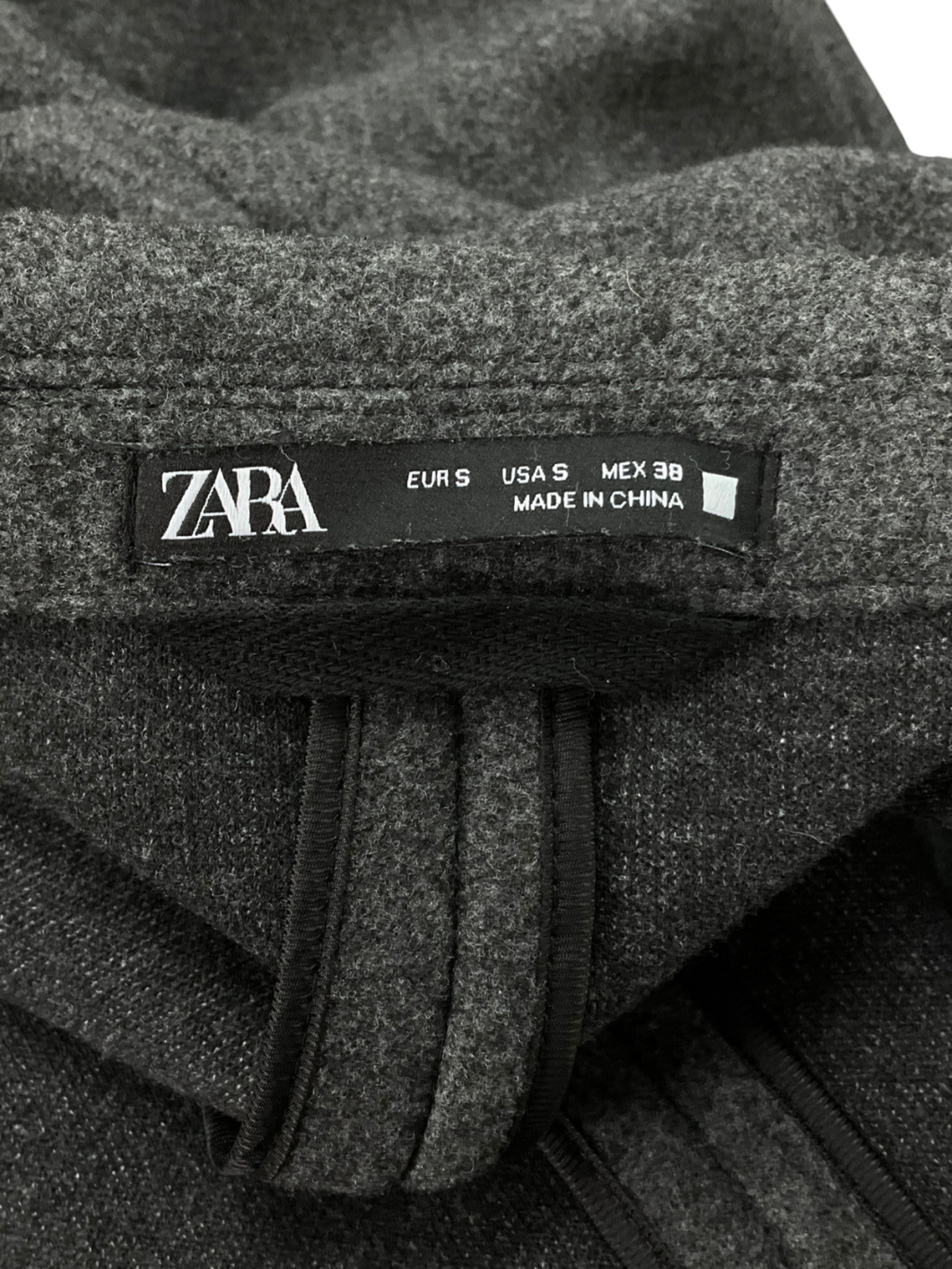 ZARA Grey Wool Blend Coat UK S