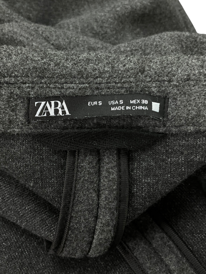 ZARA Grey Wool Blend Coat UK S