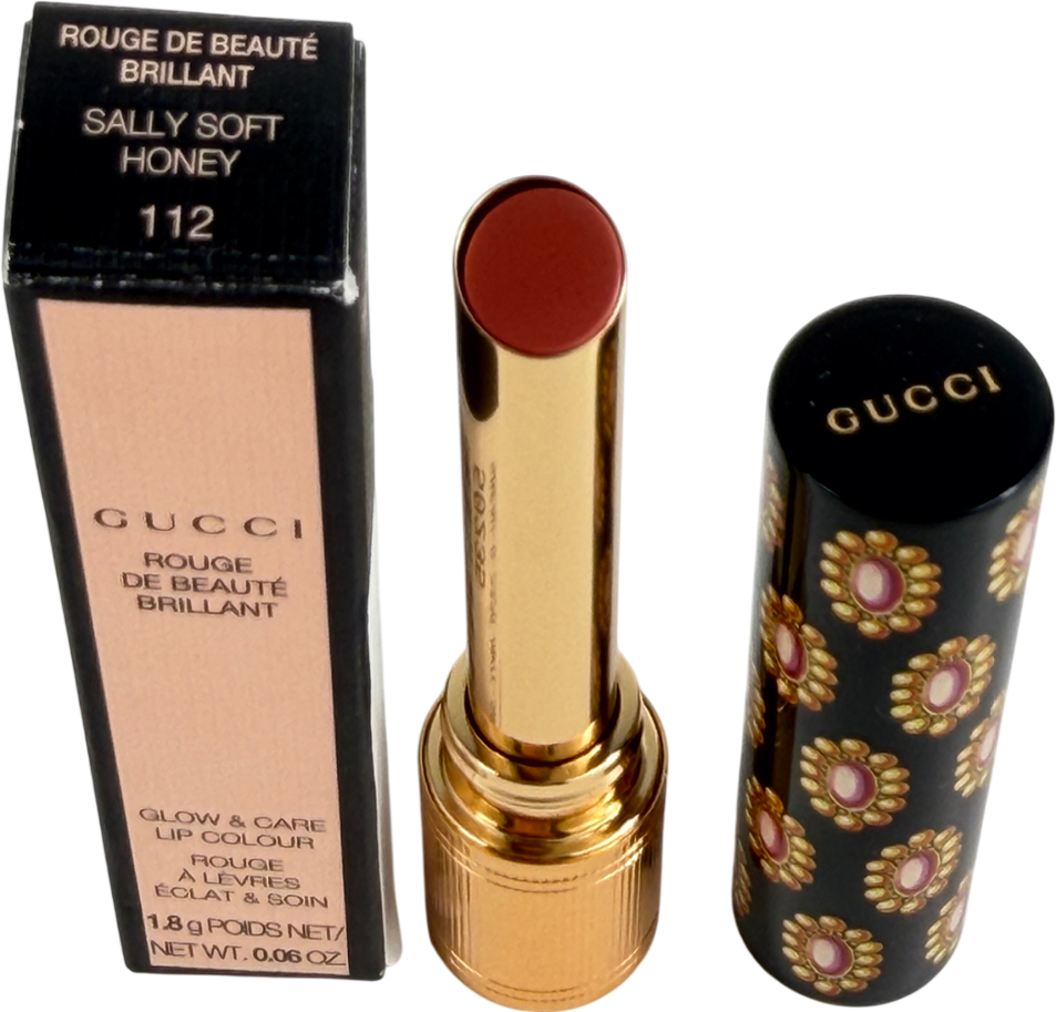 Gucci Rouge De Beaute Brilliant Lipstick 112 Sally Soft Honey 1.8g
