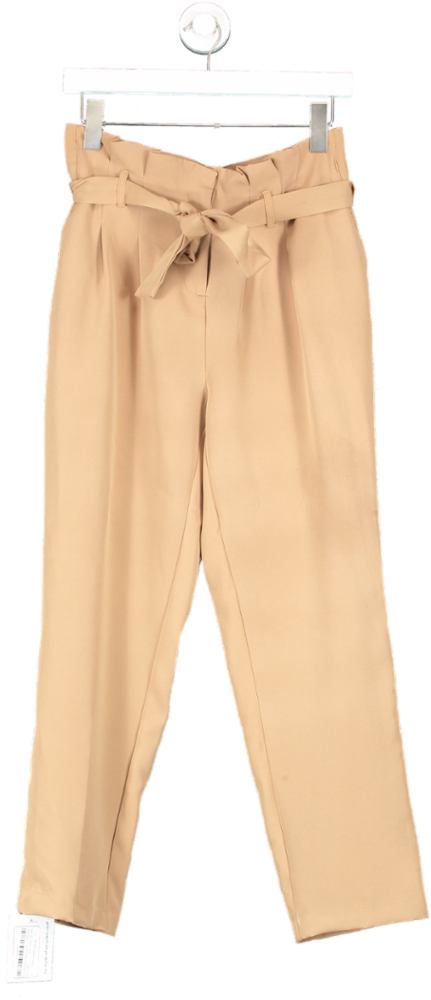 New Look Brown High Waist Paperbag Trousers UK 8