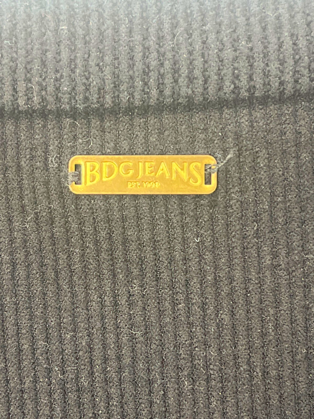 BDG Jeans Black Ribbed Midi Skirt with Back Split Hem Small