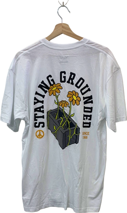 Vans White 'Staying Grounded SS' T-shirt Large