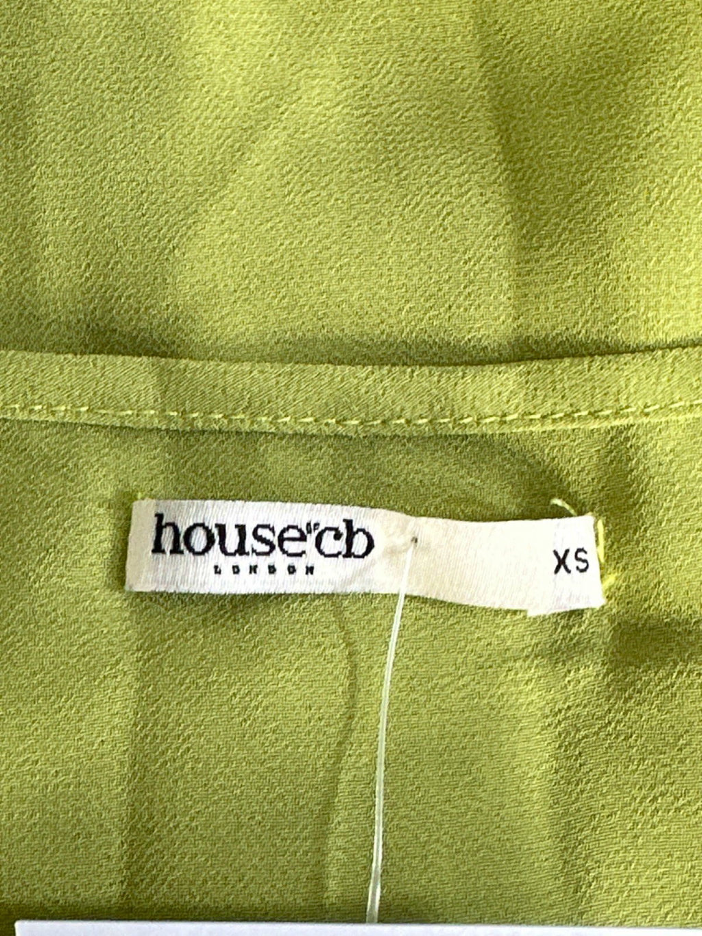 House of CB Lime Green Sheer Tie-Front Blouse XS