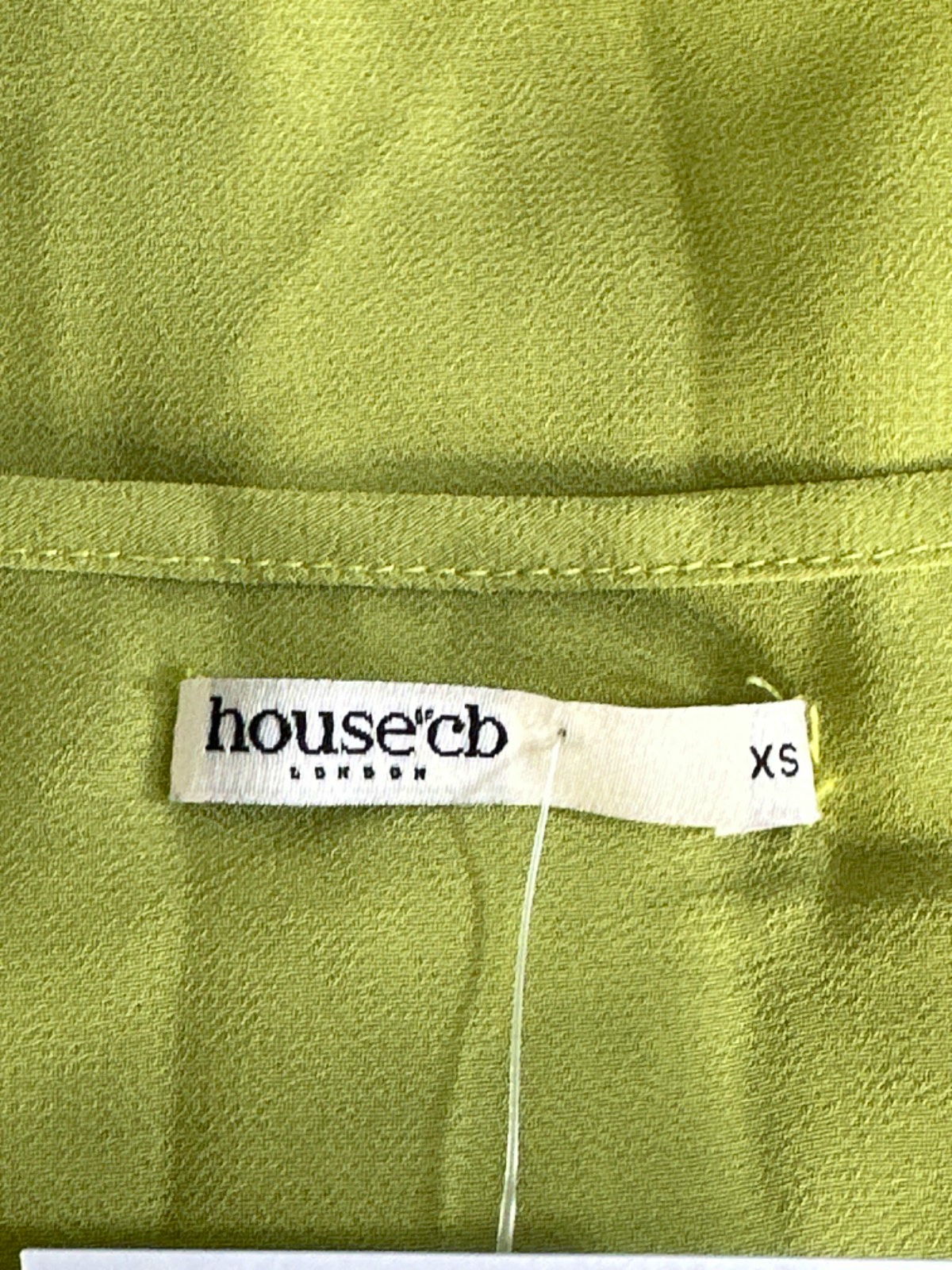 House of CB Lime Green Sheer Tie-Front Blouse XS