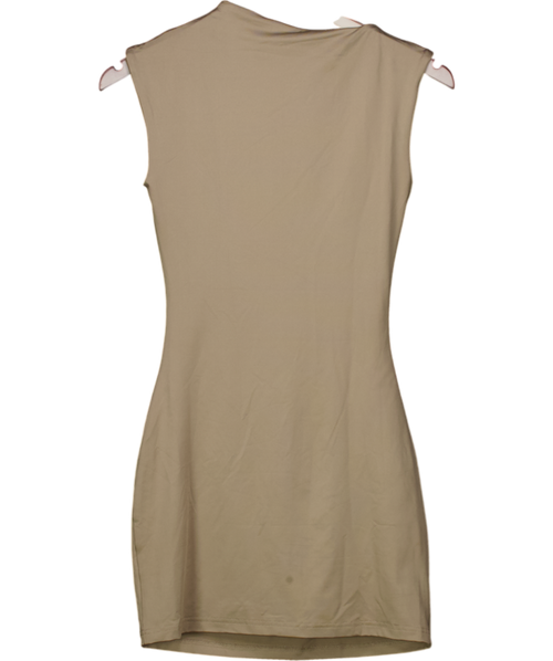 4th & Reckless Beige Senya Ruched Stretch-woven Mini Dress UK 6