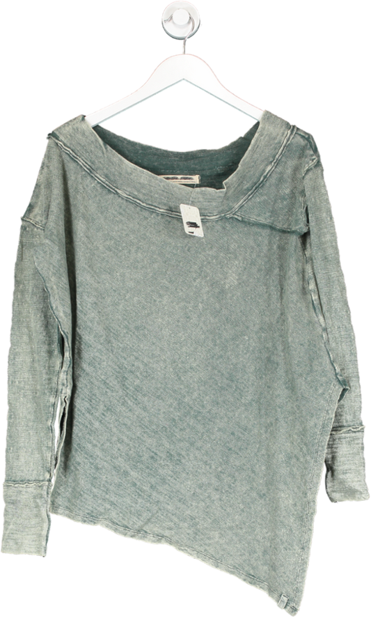 Free People Green To The Right Long Sleeve Top In Moss UK XS