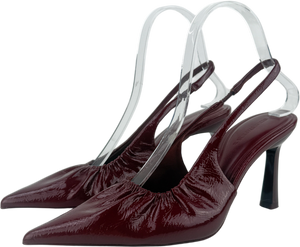 Stradivarius Red Slingback Heeled Court In Burgundy UK 4 EU 37