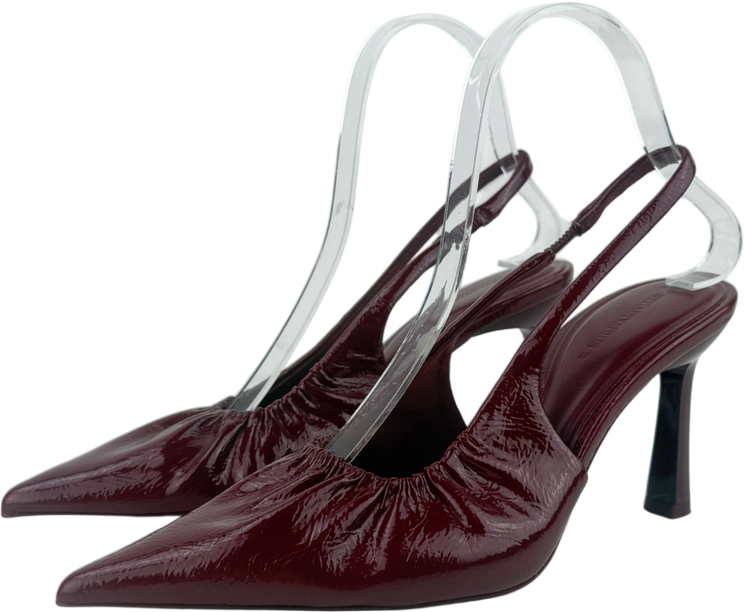 Stradivarius Red Slingback Heeled Court In Burgundy UK 4 EU 37 👠