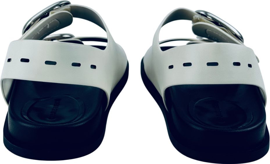 CHARLES & KEITH Buckled Double-strap Slingback Sandals - Chalk White UK 5 EU 38 👠