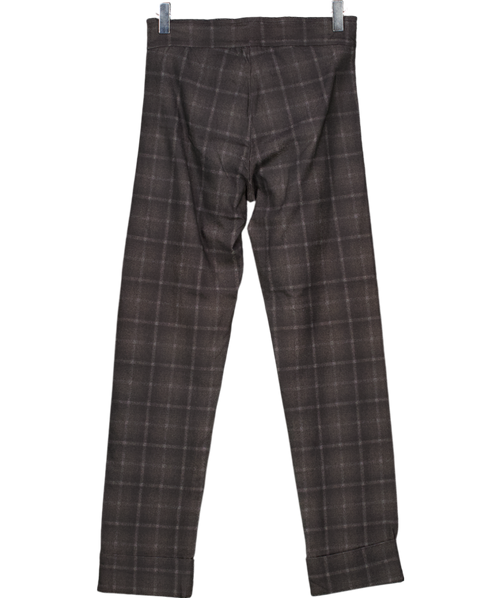 Avenue Montaigne Grey Check 4 Way Stretch Slim Leg Trousers UK 4
