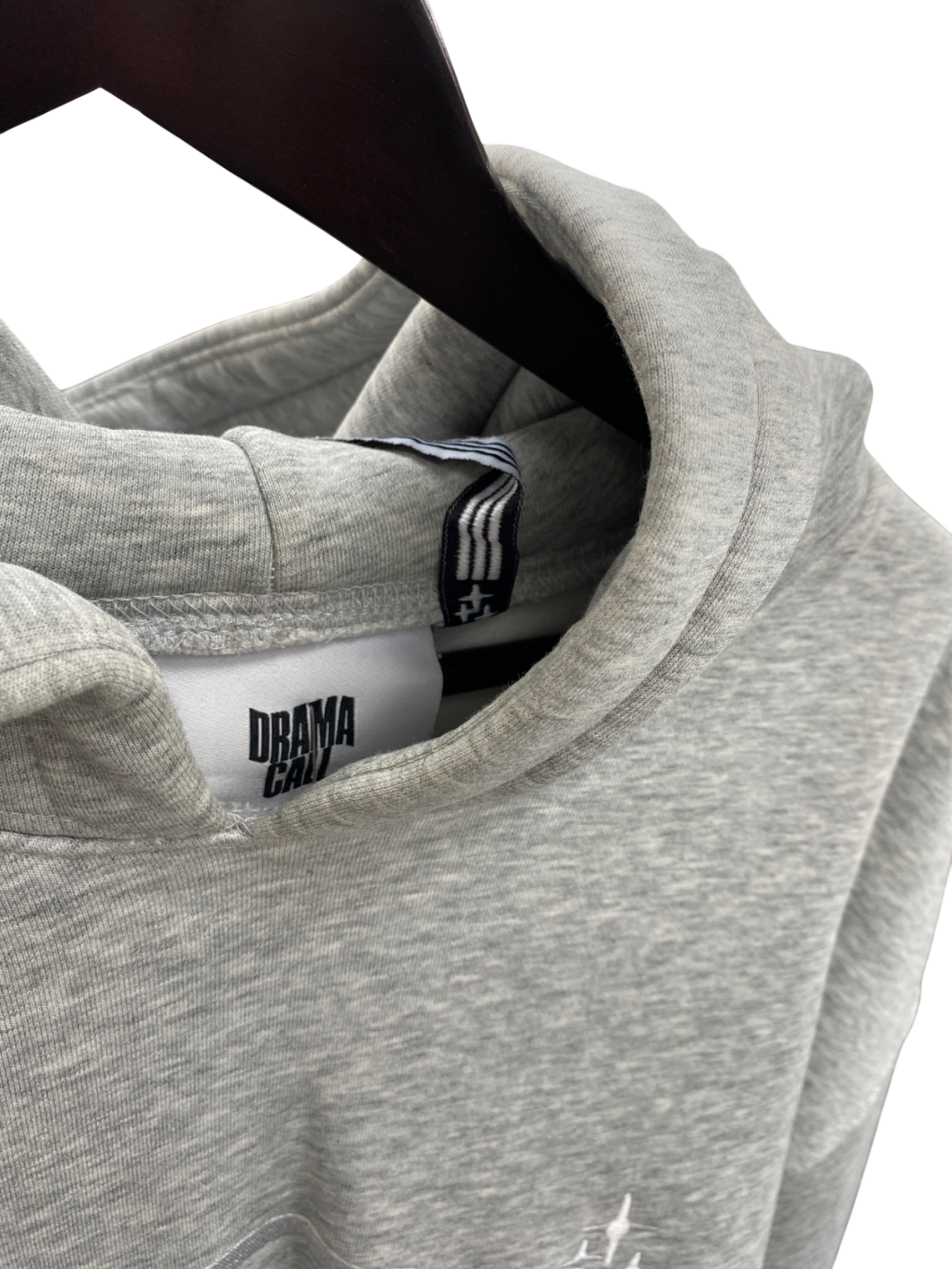 Drama Call Grey Oval Hoodie UK L