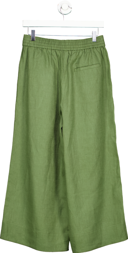 WYSE LONDON Green Linen wide leg Trousers UK 8