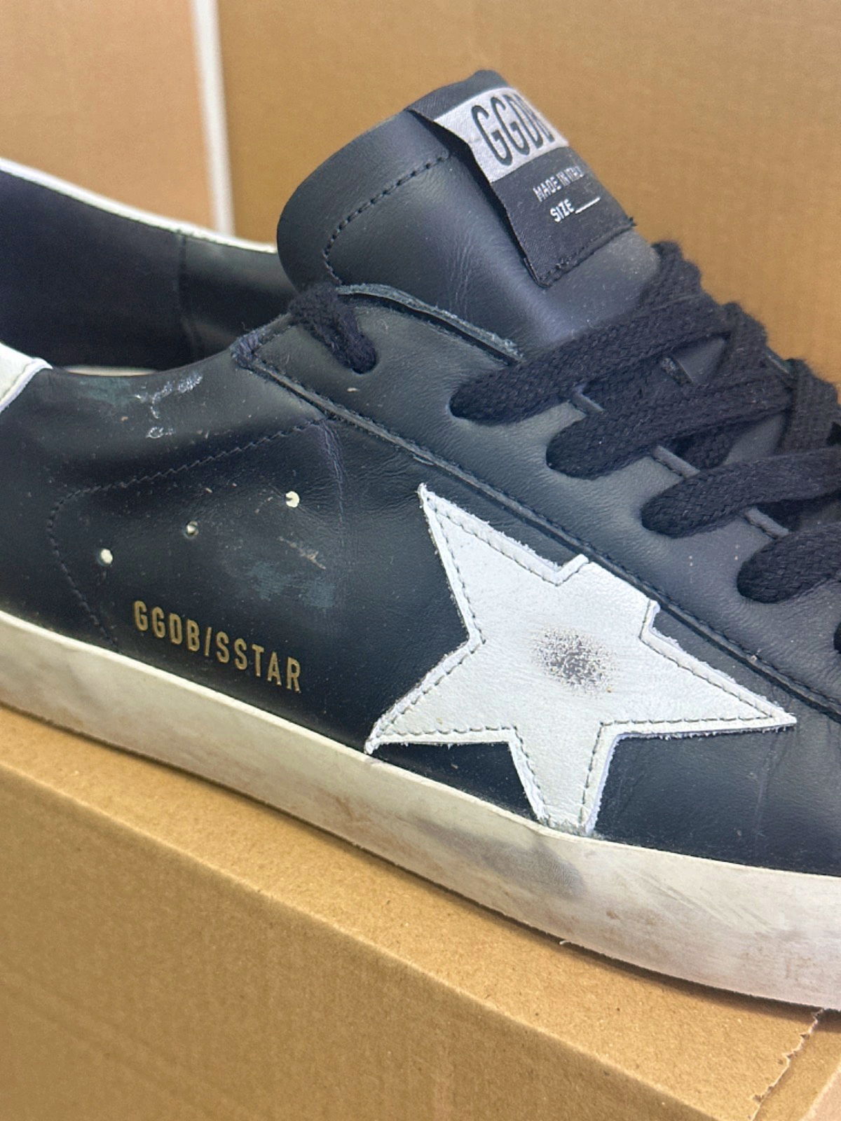 Golden Goose Black Superstar Sneakers UK 8 EU 42 Reliked