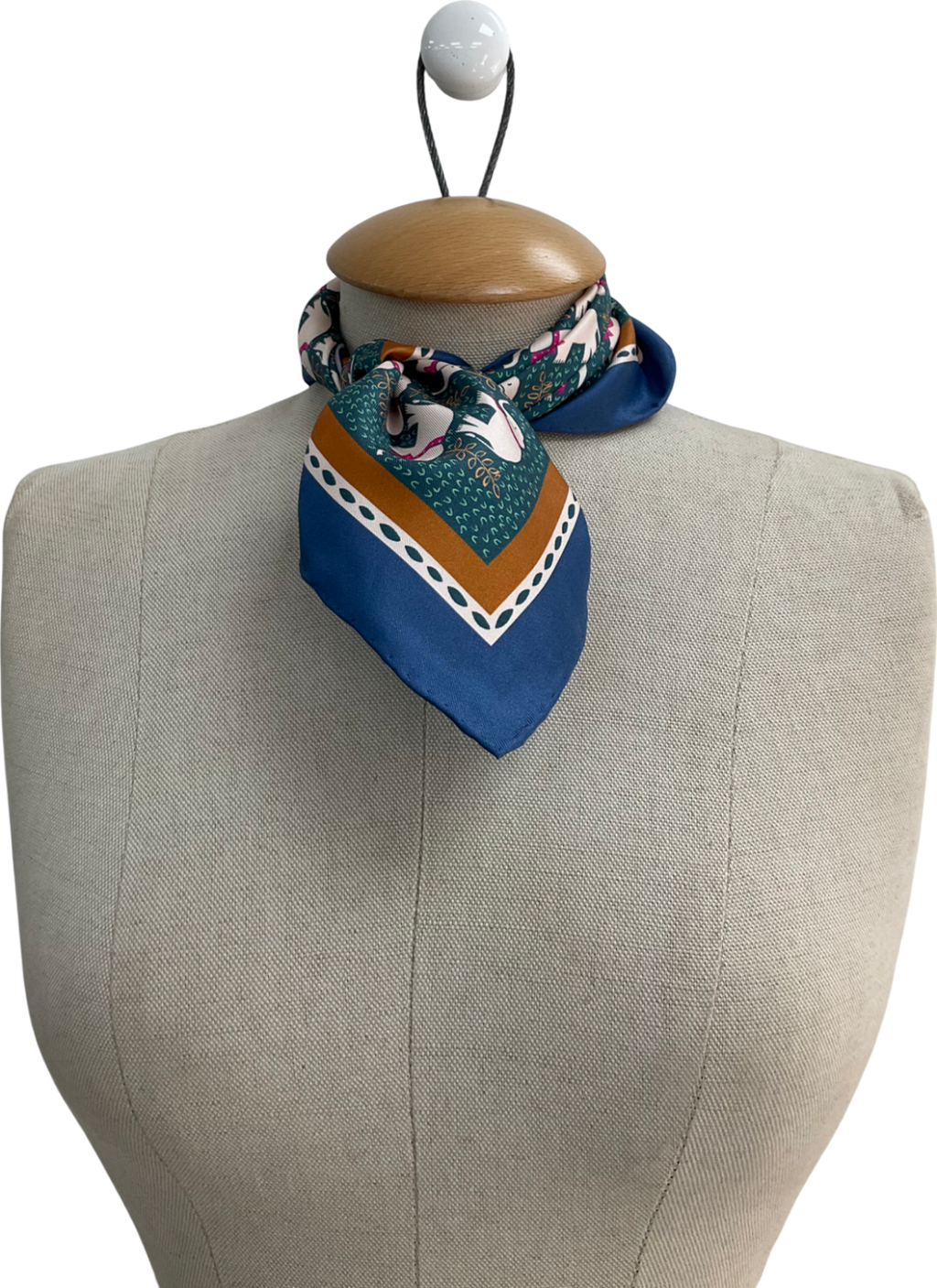 J McLaughlin Blue Nikka Silk Scarf In Elephant Gate